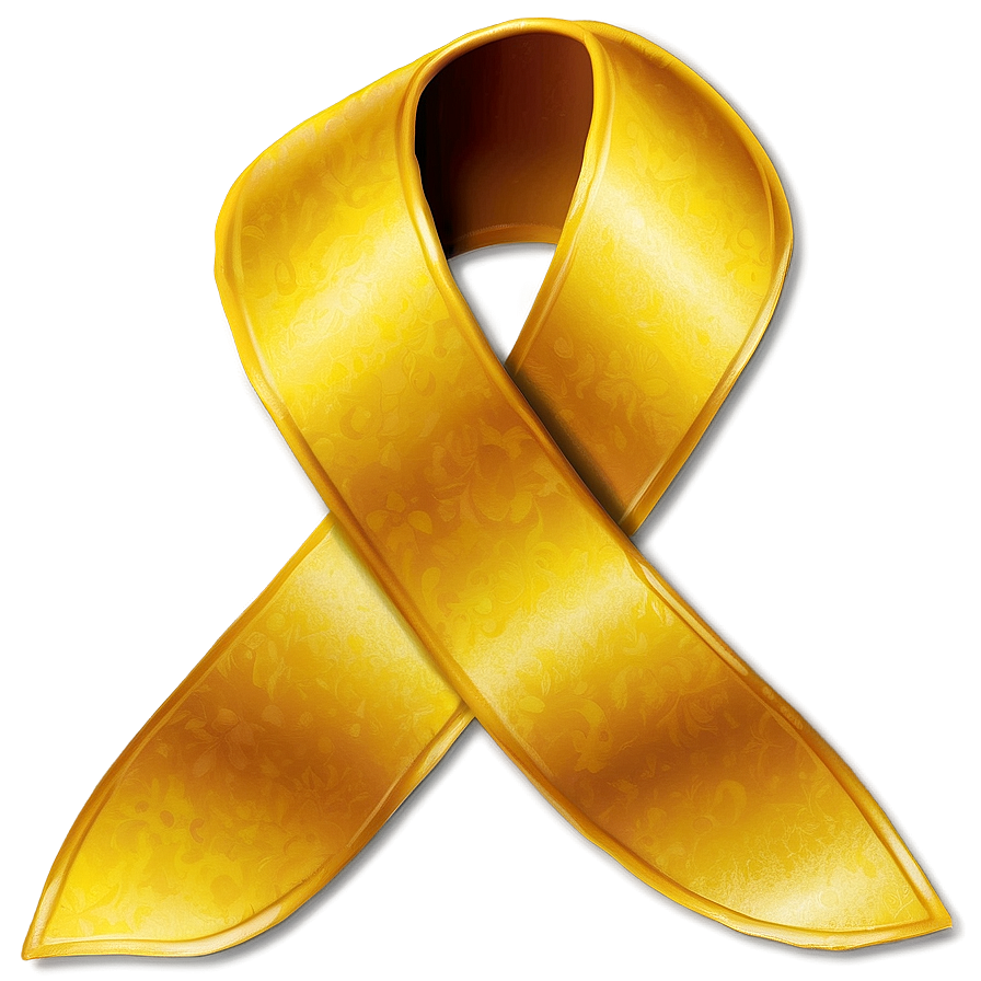 Satin Yellow Ribbon Graphic Png 06262024