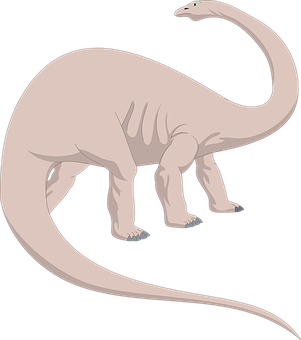 Sauropod Dinosaur Illustration PNG with transparent background
