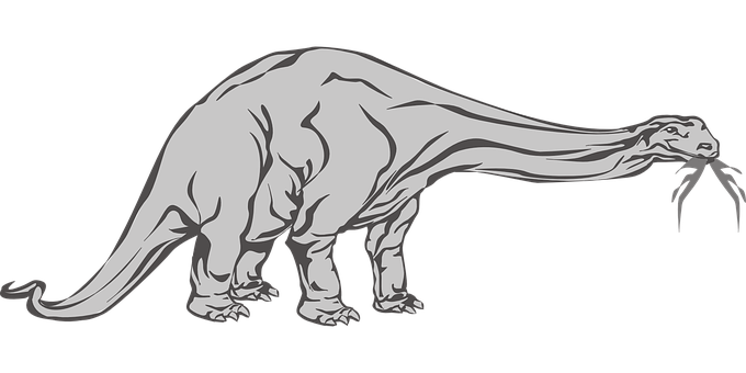 Sauropod Silhouette Art PNG with transparent background