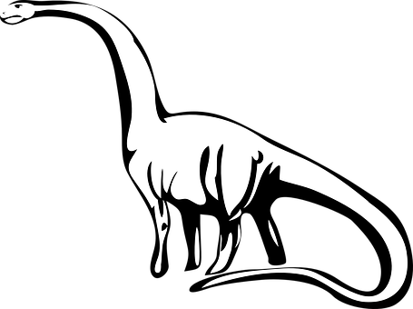 Sauropod Silhouette Art PNG with transparent background