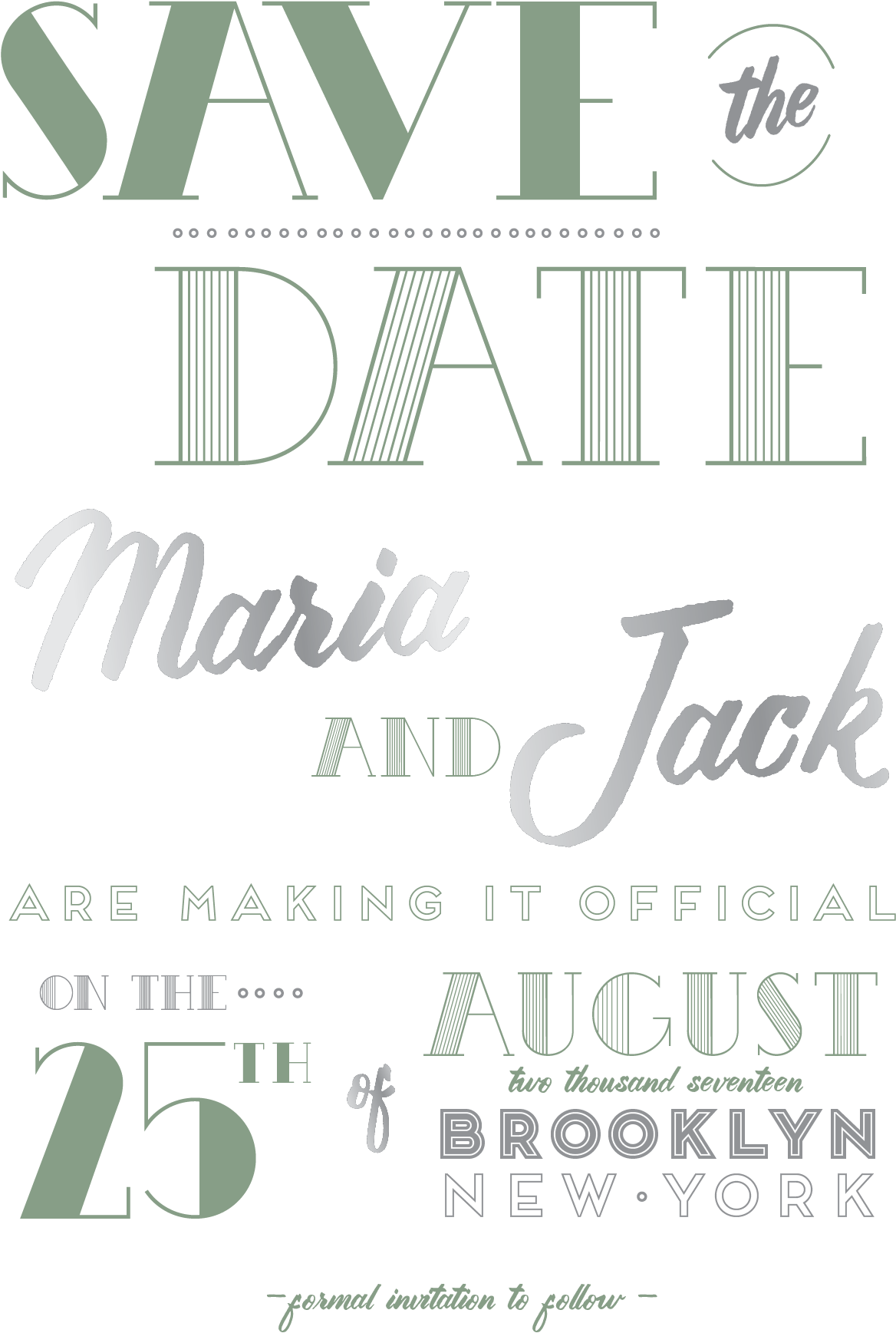 Save The Date_ Maria And Jack_ August25_ Brooklyn N Y PNG with transparent background