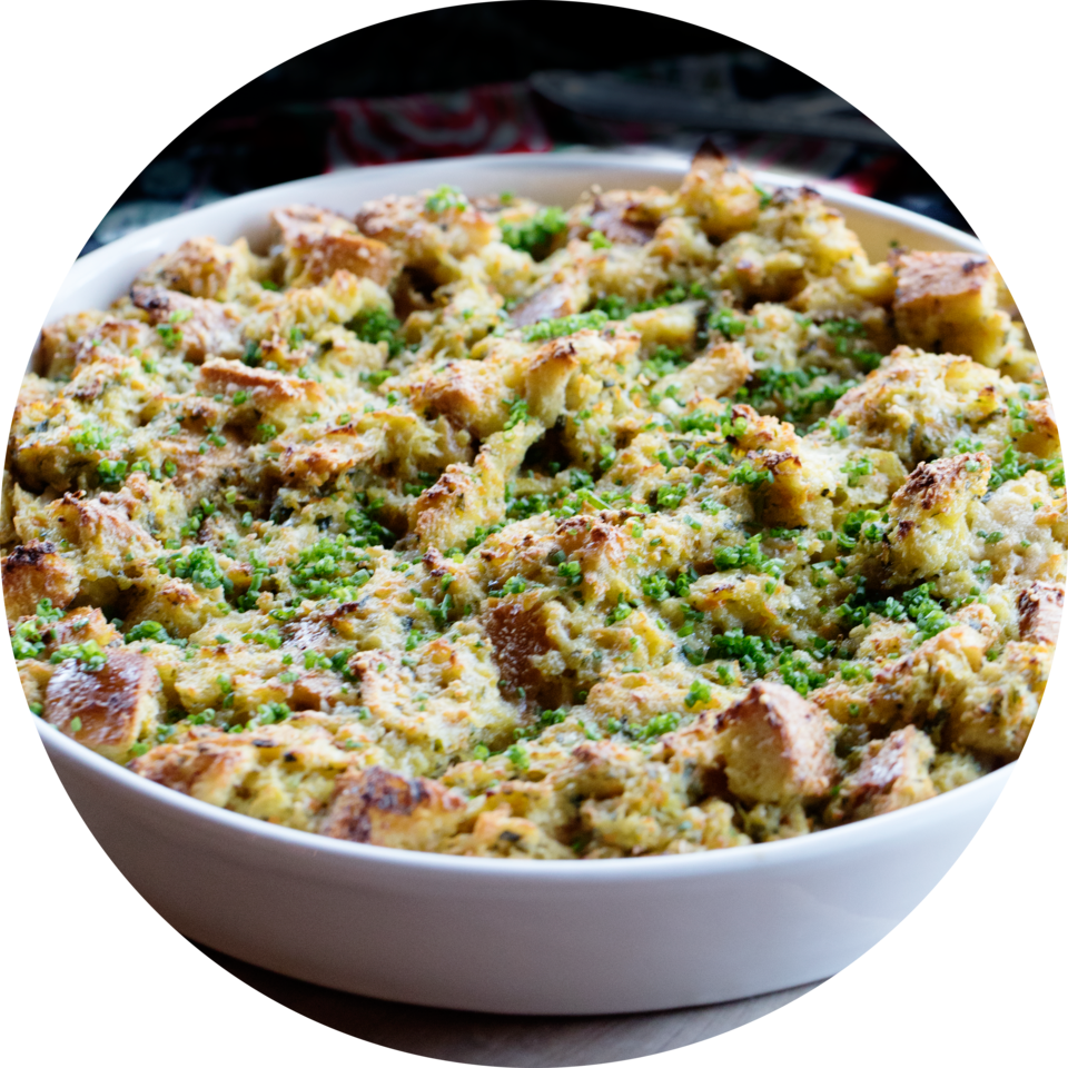 Savory Bread Pudding Green Peas