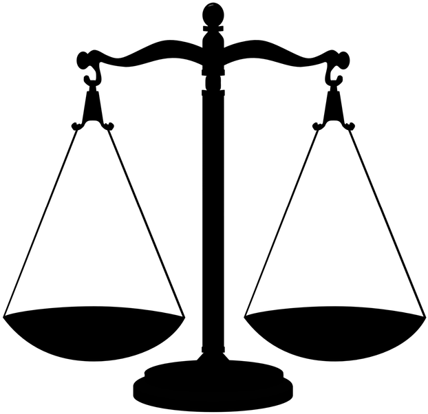 Scalesof Justice Silhouette PNG image with a transparent background, free high-resolution download