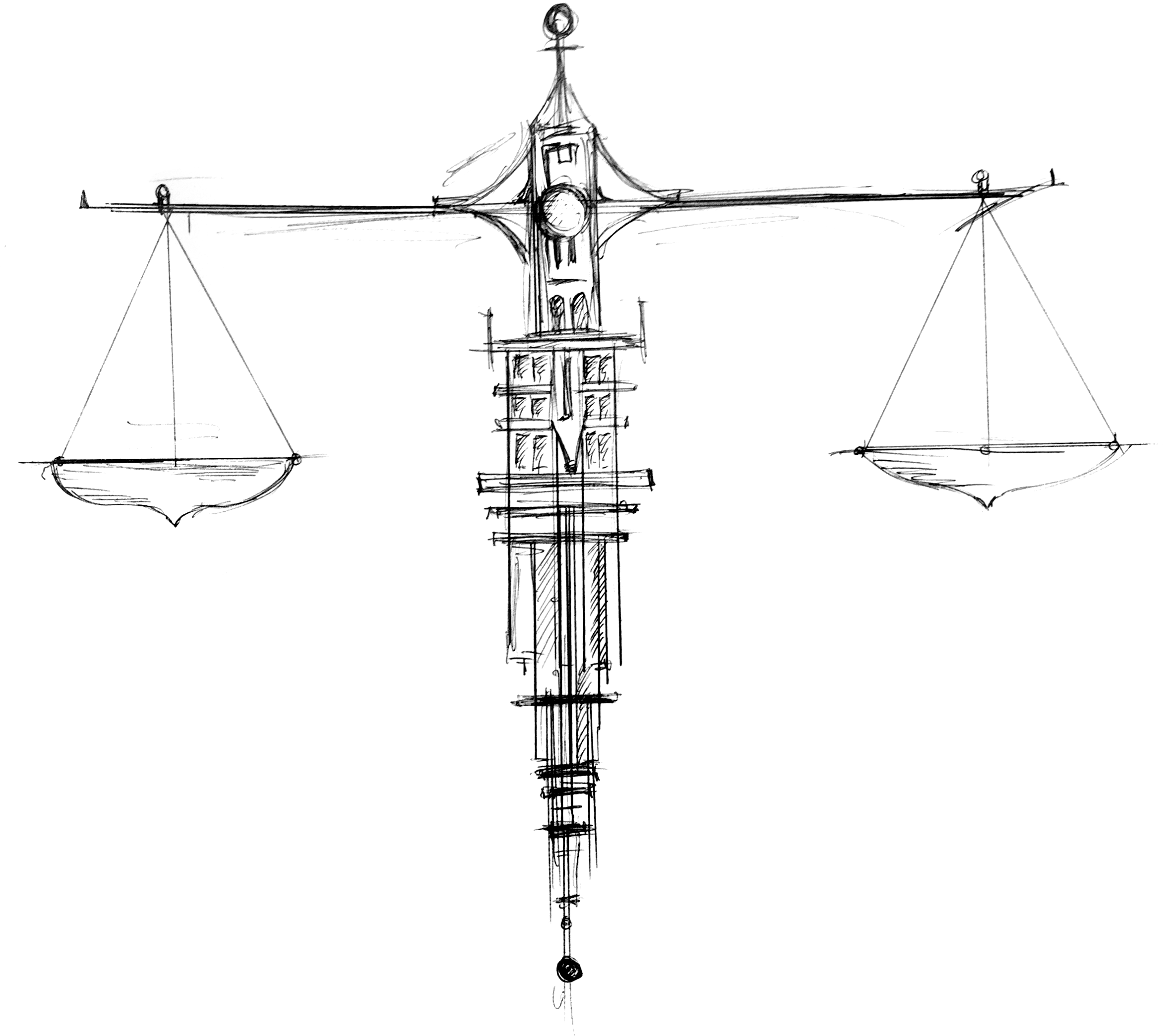 Scalesof Justice Sketch PNG image with a transparent background, free high-resolution download