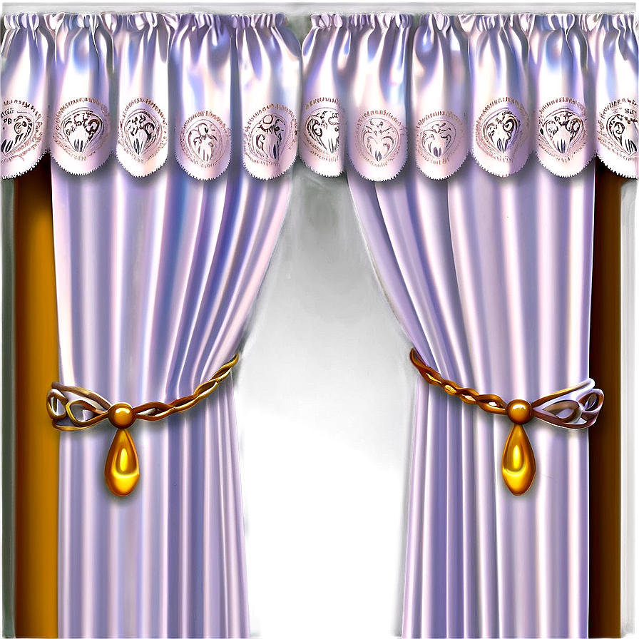 Scalloped White Curtains Png 3