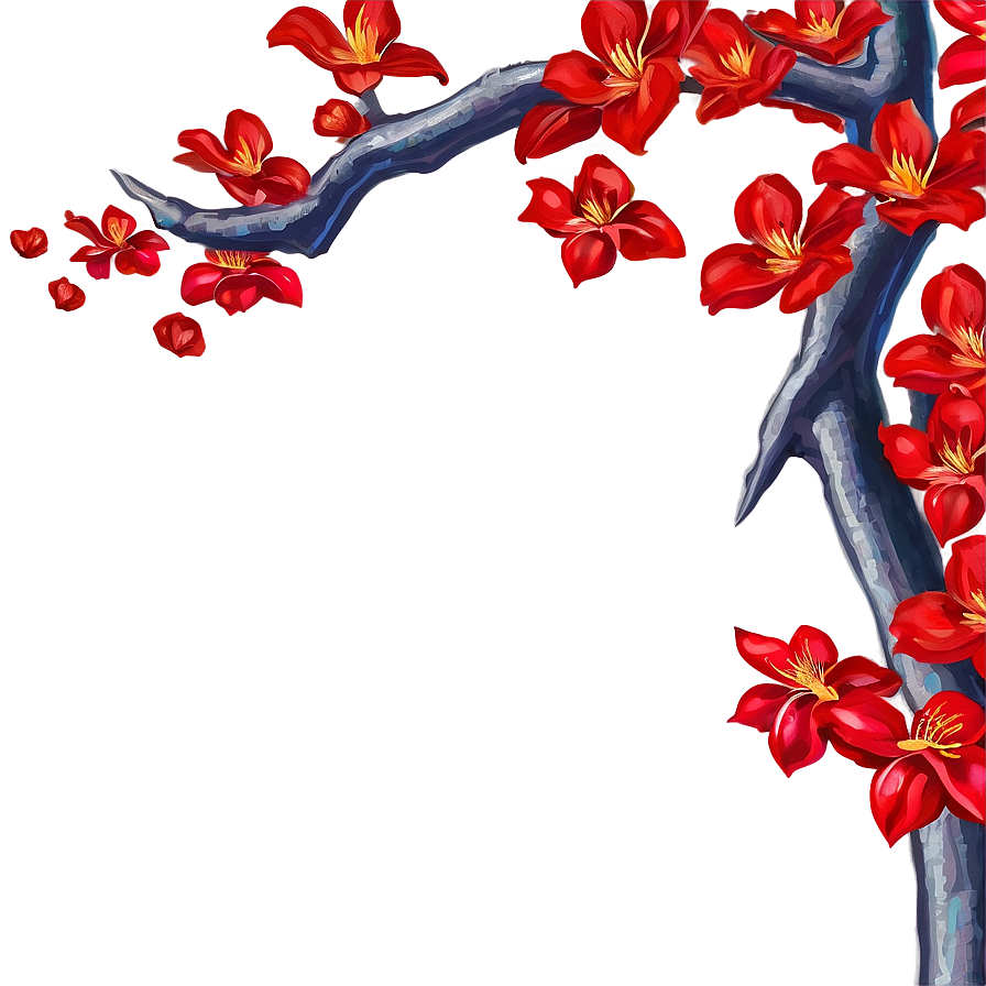 Scarlet Blossoms Artwork Png 81