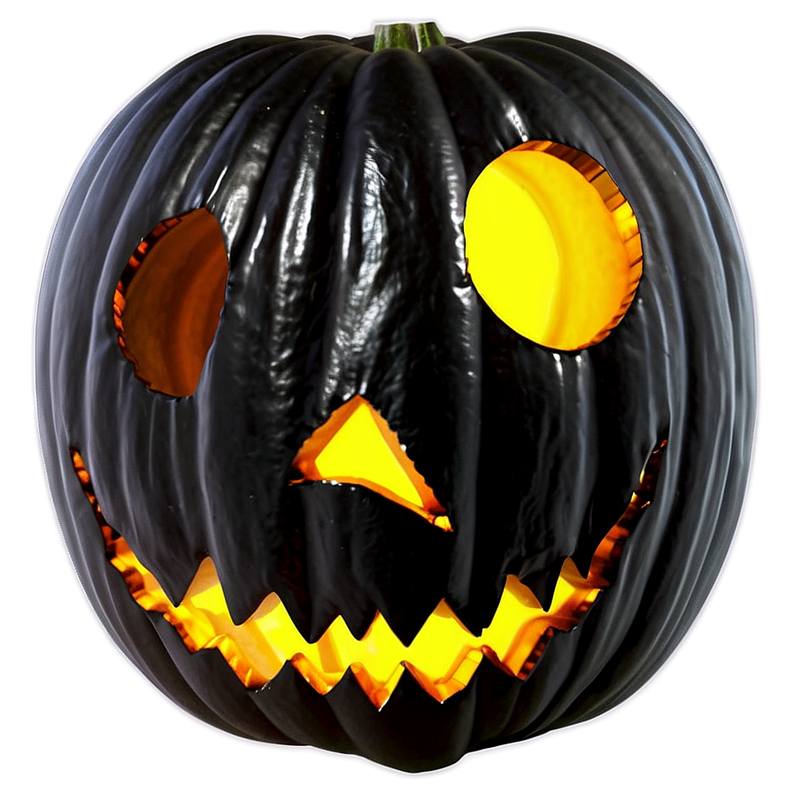 Scary Black Pumpkin Face Png 06282024