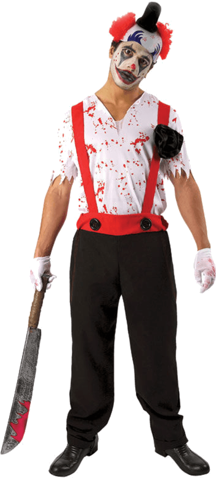 Evil Clown Costume - Psycho It Clown Costume PNG with transparent background