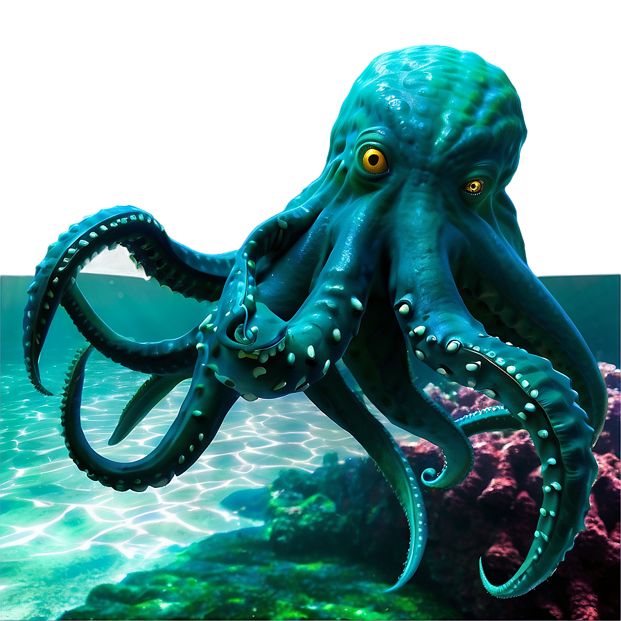 Scary Kraken Underwater Png 30