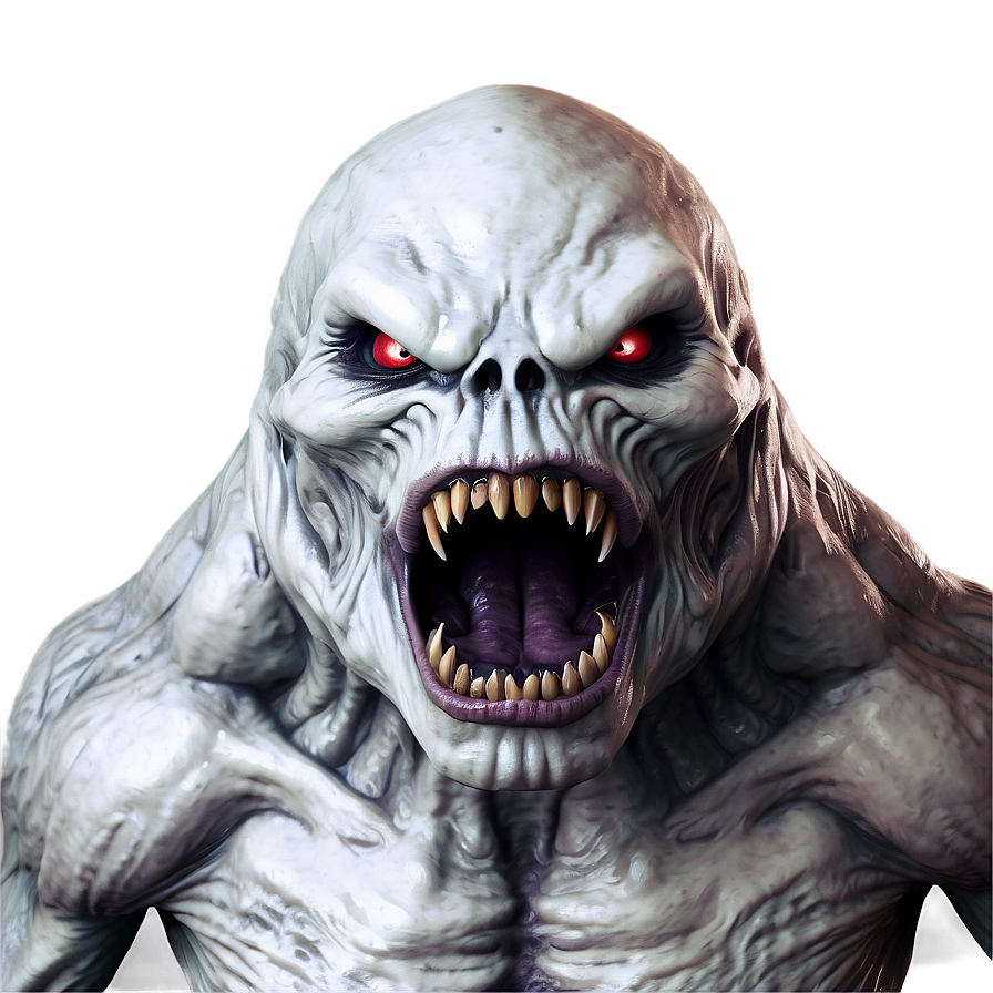 Scary White Monster Drawing Png 16