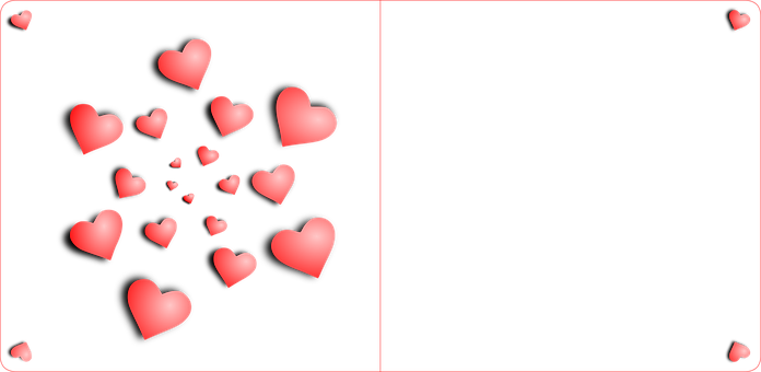Scattered Hearts Black Background PNG with transparent background