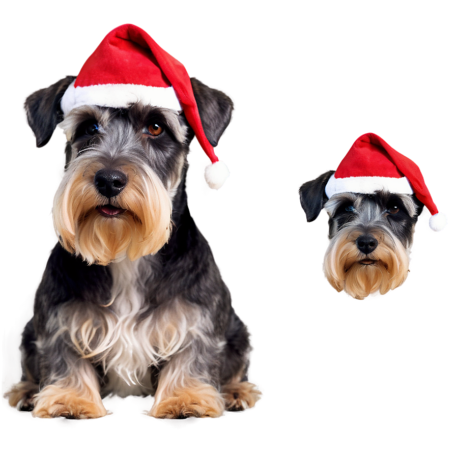 Schnauzer With Santa Hat Png Psh