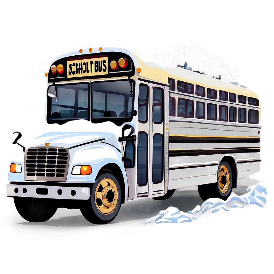 School Bus In Winter Scene Png 33