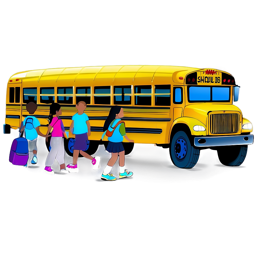 School Bus With Children PNG rsj8 PNG image with a transparent background, free high-resolution download