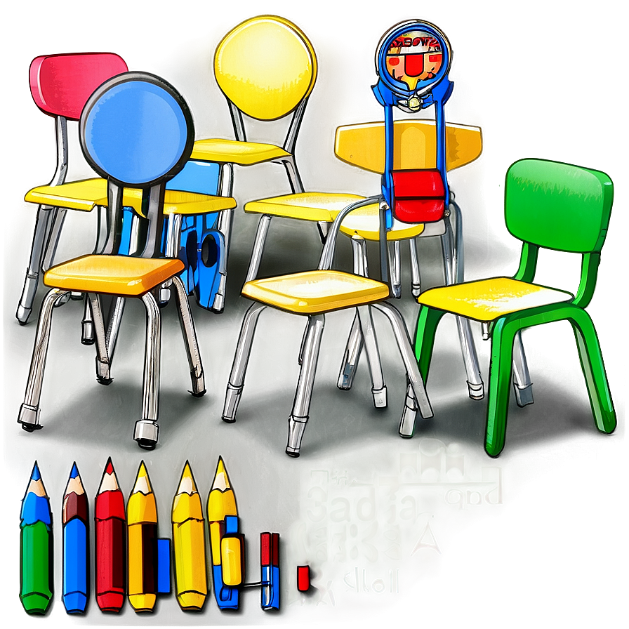 School Chair Collection Png Ytk