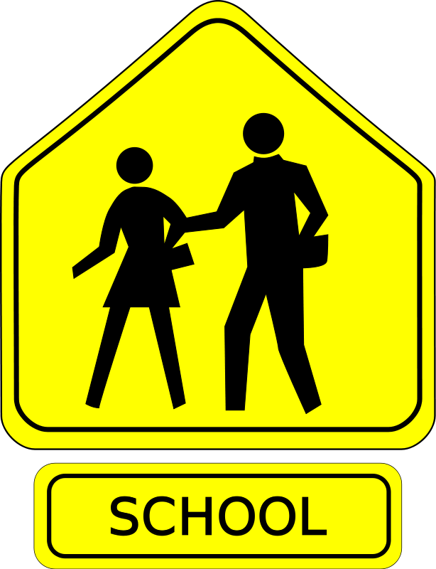 School Crossing Sign PNG with transparent background