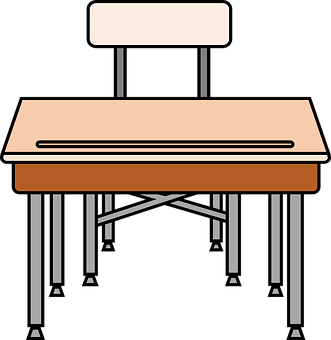 School Deskand Chair Vector PNG with transparent background