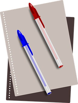 School Supplies Notebookand Pens PNG with transparent background