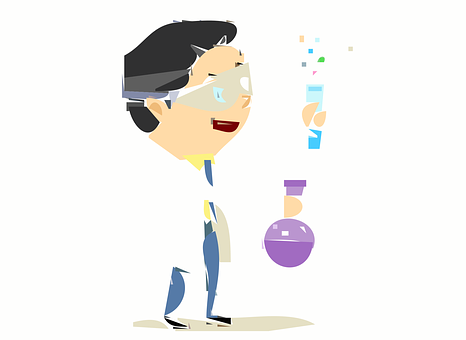 Scientist Character Holding Test Tubes PNG image with a transparent background, free high-resolution download