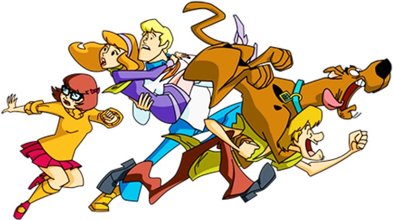 Scooby Doo And His Family Running Image - Scooby Doo Characters Running PNG with transparent background