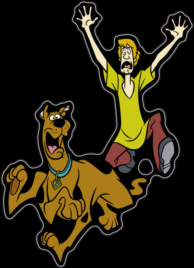 Scooby Dooand Shaggy Frightened