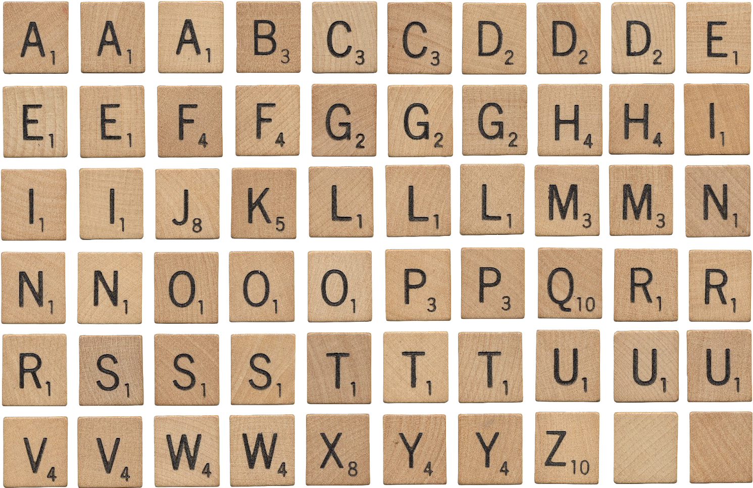 Scrabble Letters Array