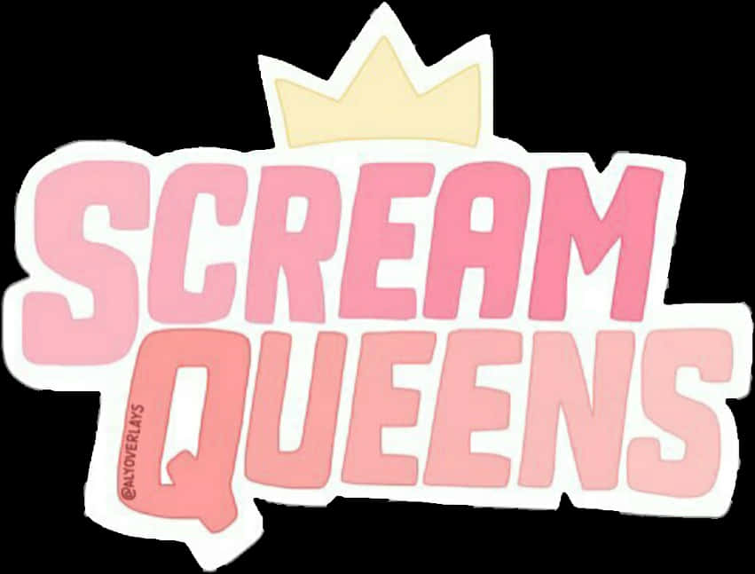 Scream Queens Logowith Crown PNG with transparent background