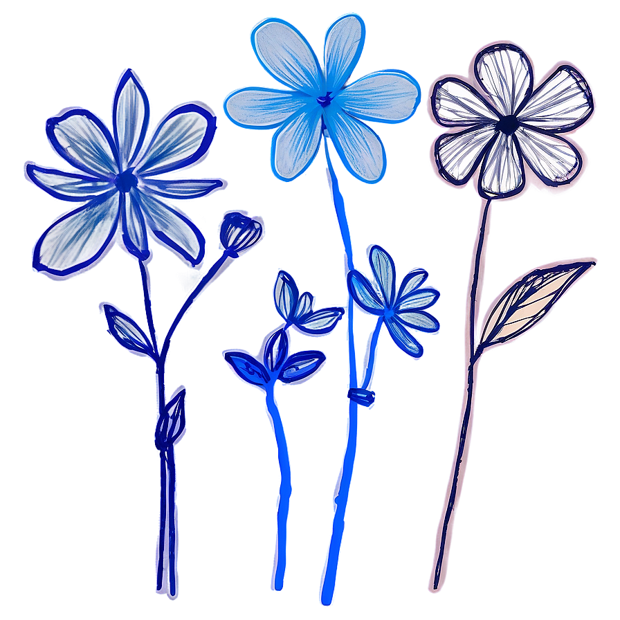 Scribble Flower Sketches Png 90