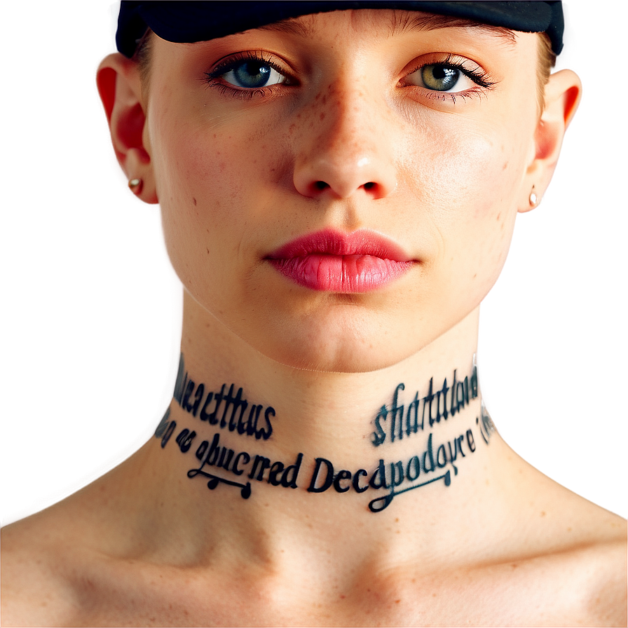 Script Neck Tattoo Imagery Png 06122024