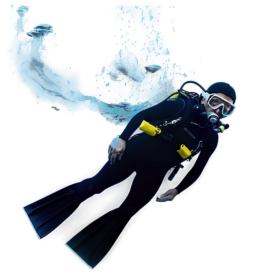 Scuba Diver Action PNG rhw PNG with transparent background