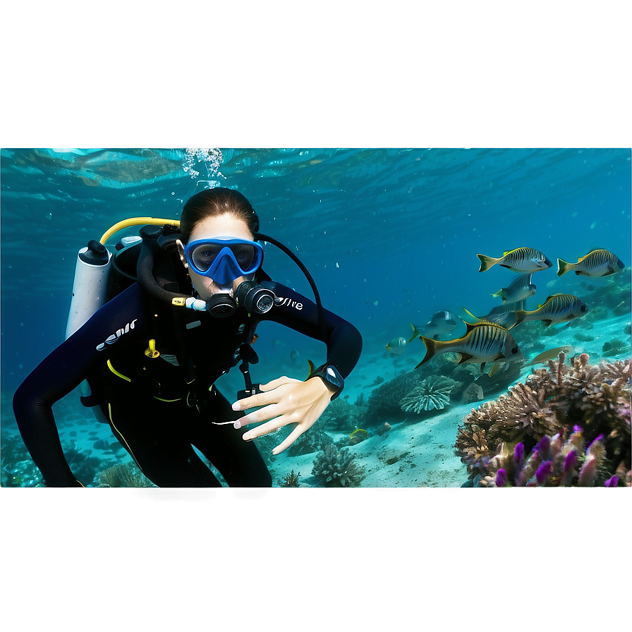 Scuba Diving In Blue Waters Png Kee