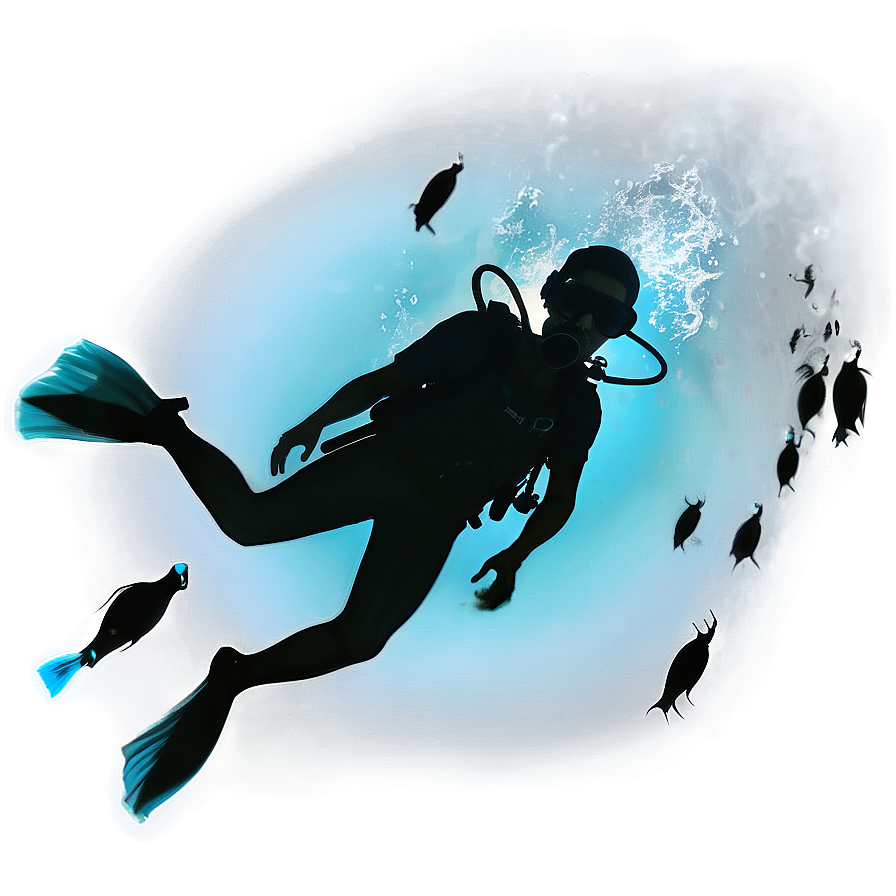Scuba Diving Silhouette PNG 06252024 PNG with transparent background