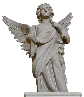 Sculpted Angel Statue PNG with transparent background