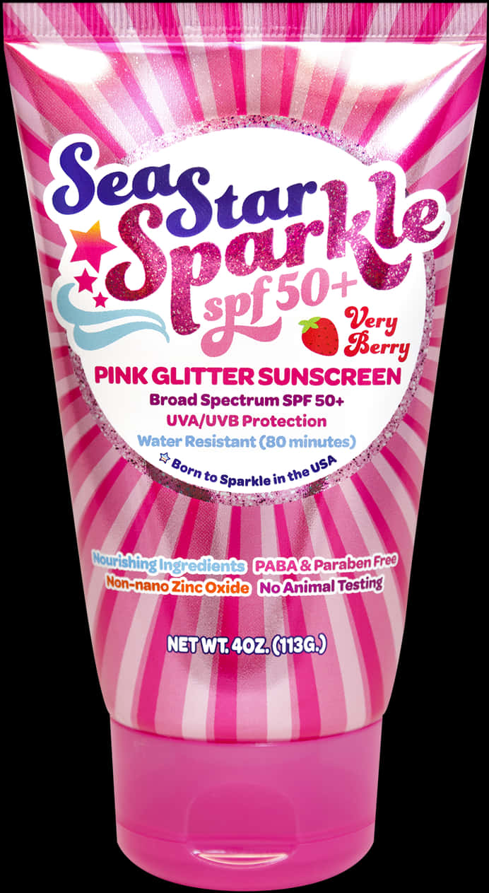 Sea Star Sparkle Glitter Sunscreen S P F50 PNG with transparent background