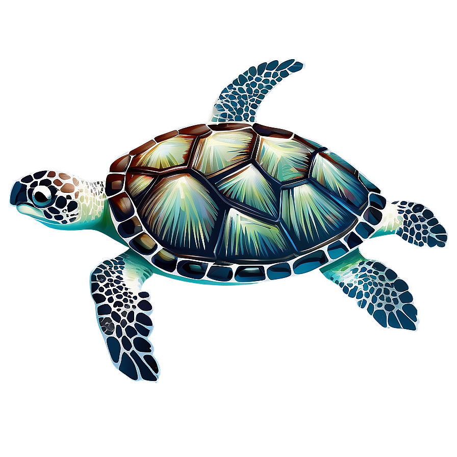 Sea Turtle Moonlight Swim Png Jol