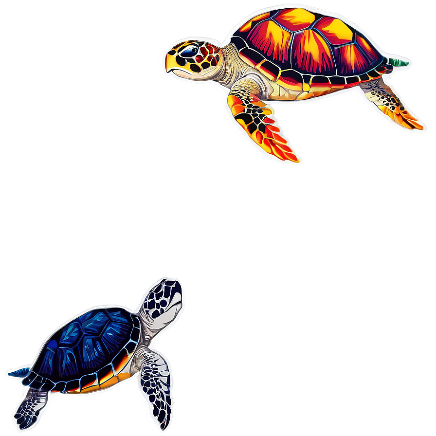 Sea Turtle With Coral Reef Background Png 06292024