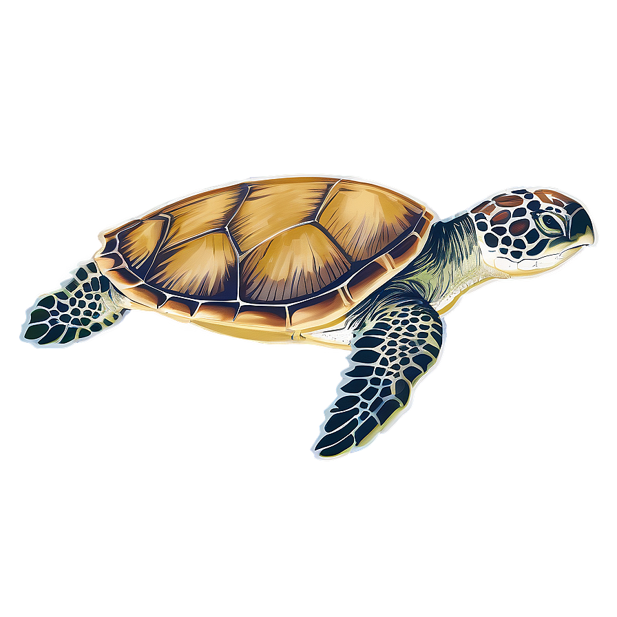 Sea Turtle With Seagrass Png 06292024