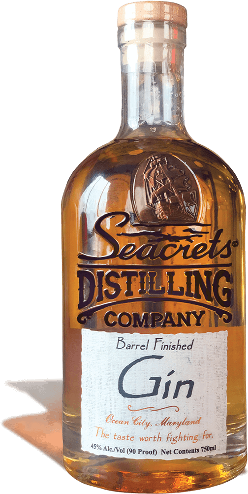 Seacrets Distilling Company Gin Bottle