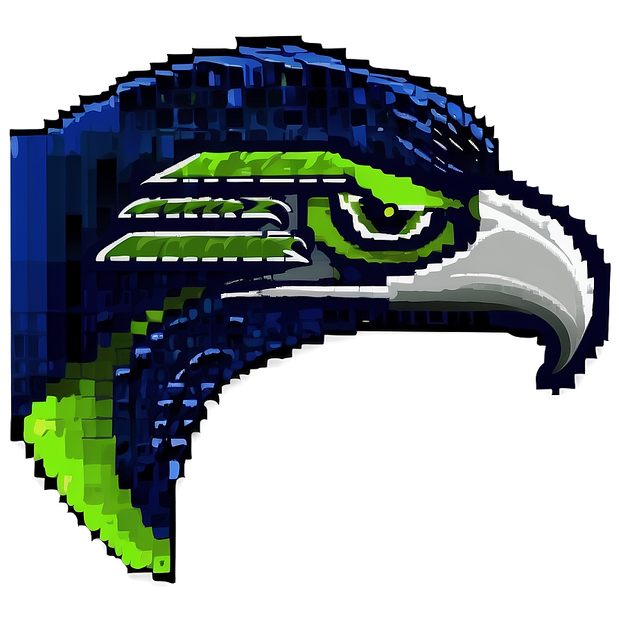 Seahawks Logo In Pixel Art Png Tar62