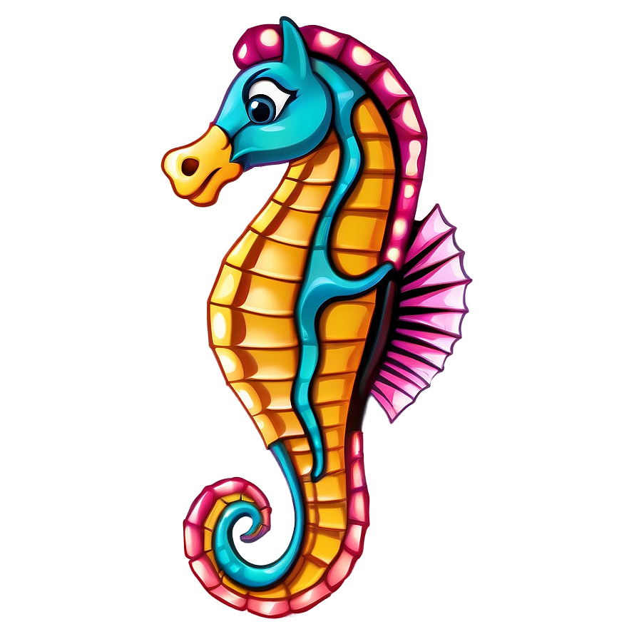 Seahorse Cartoon Style Png 36