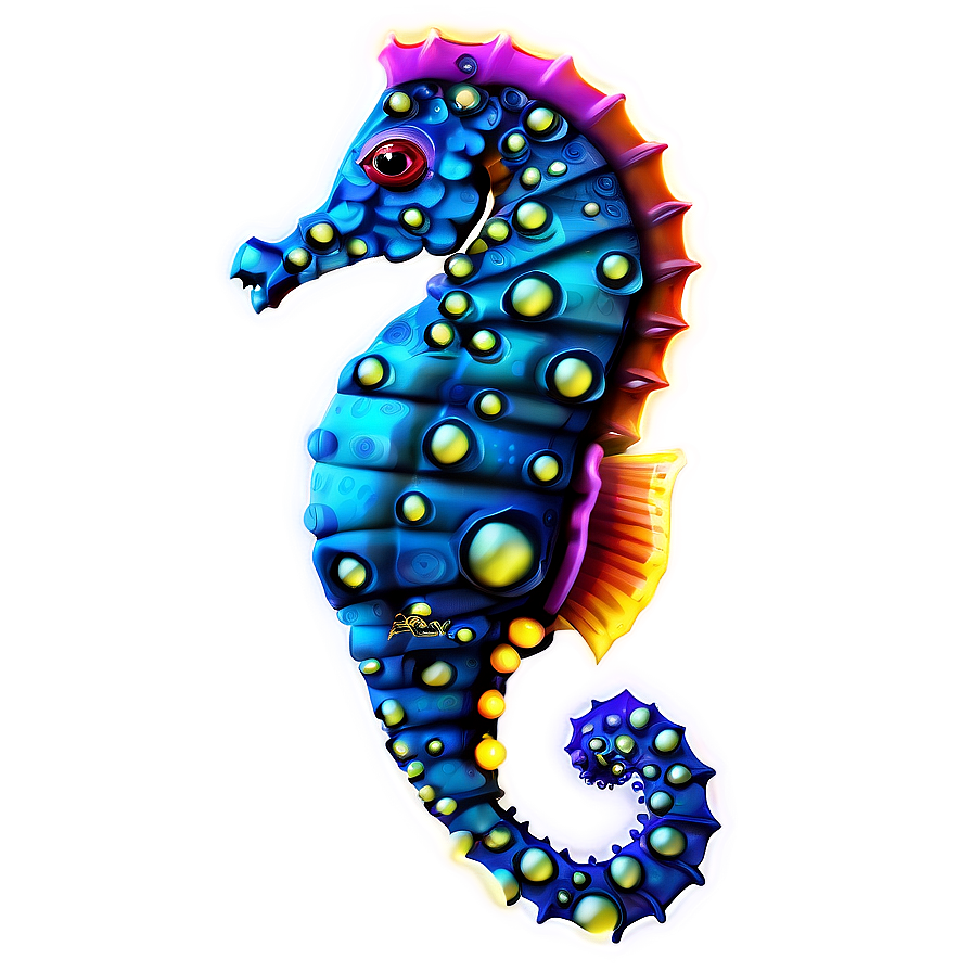 Seahorse with Bubbles PNG 06112024 PNG with transparent background