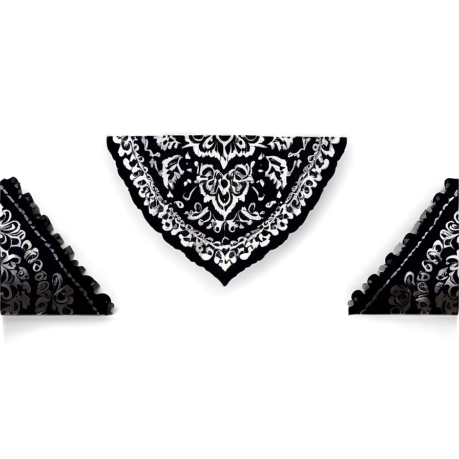 Seamless Black Bandana Pattern Png 06122024