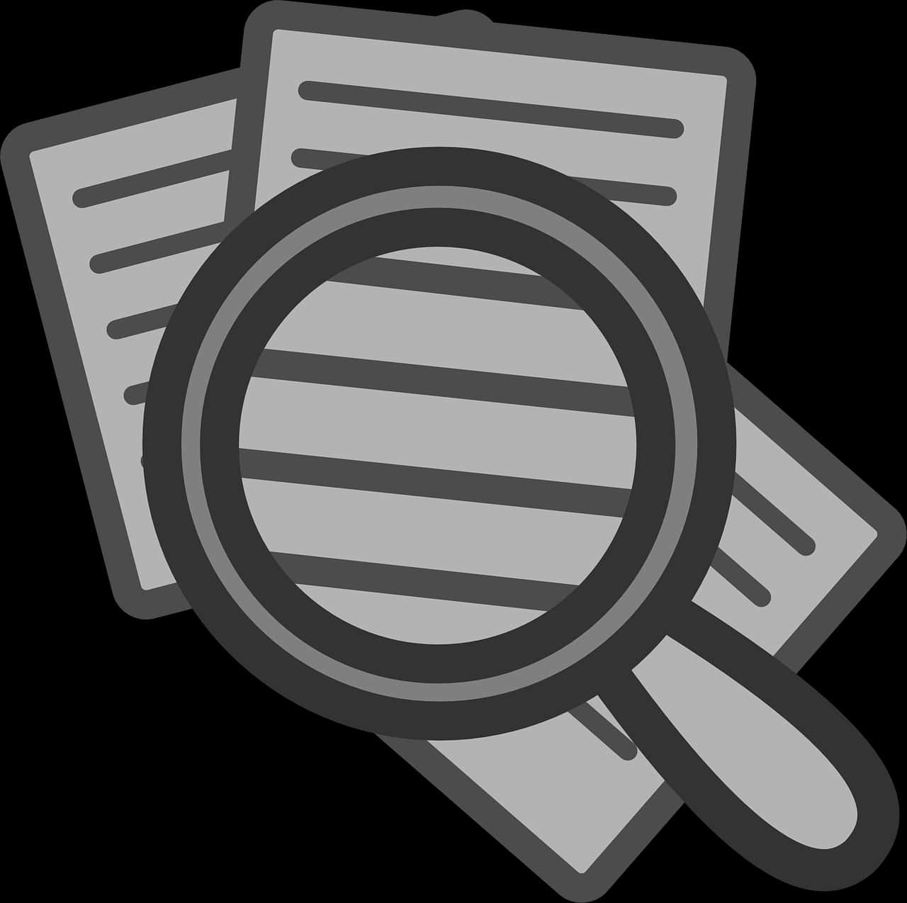 Search Icon Magnifying Glass Documents