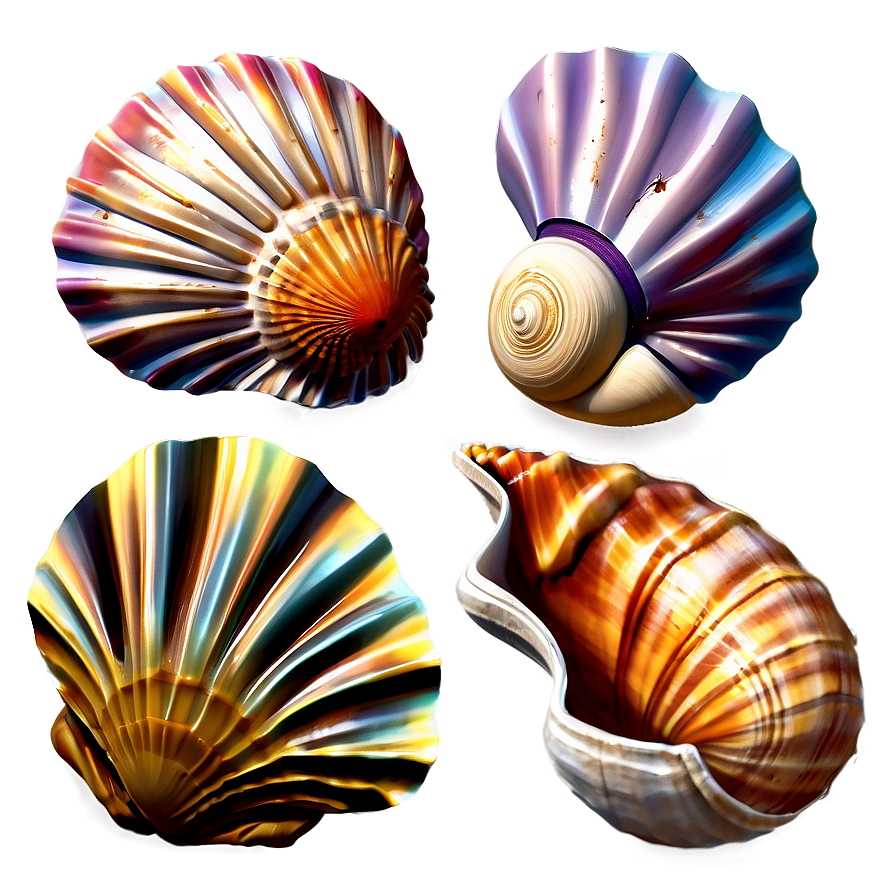 Seashell Set Clipart Png 06262024