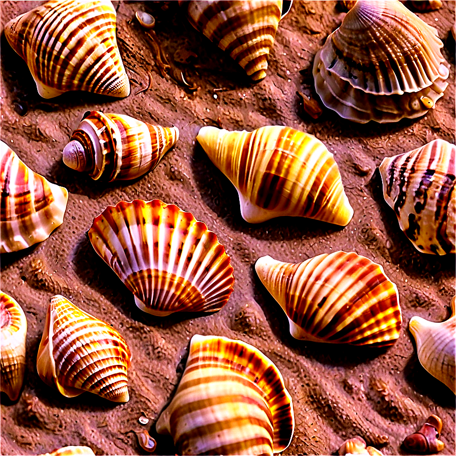 Seashells in the Sand PNG oco PNG image with a transparent background, free high-resolution download