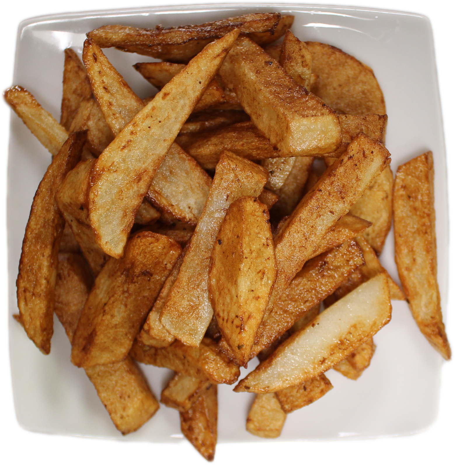 Seasoned Potato Wedges Plate PNG with transparent background