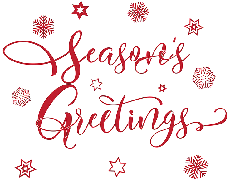 Seasons Greetings Calligraphy Snowflakes