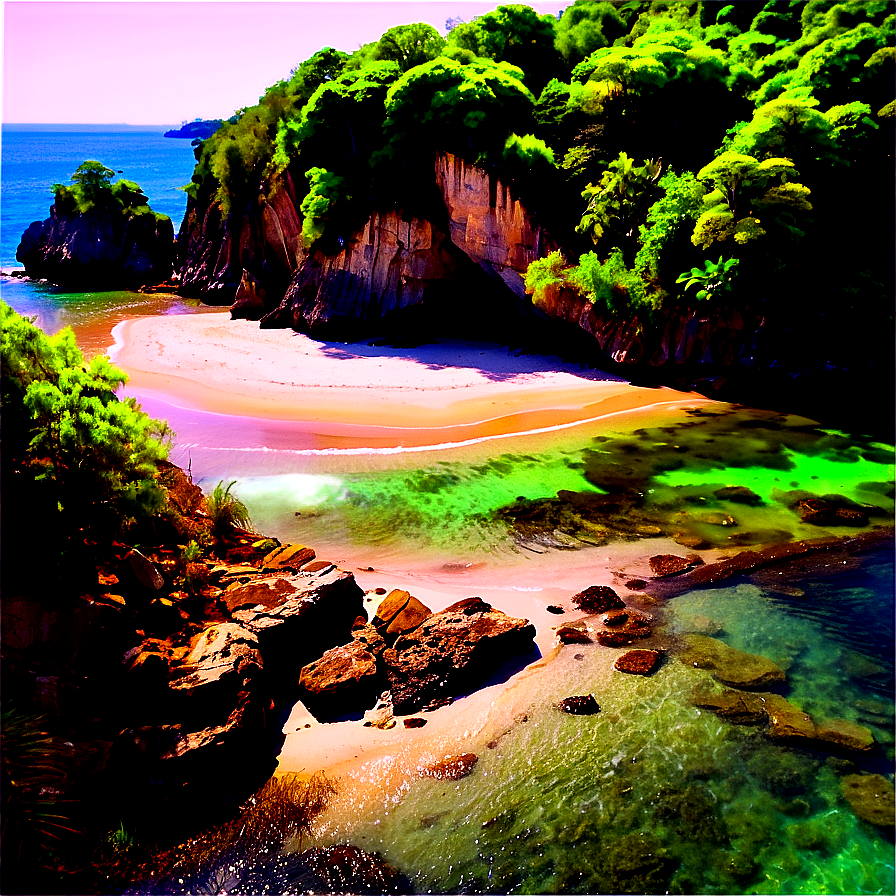 Secluded Beach Cove Landscape Png 06232024