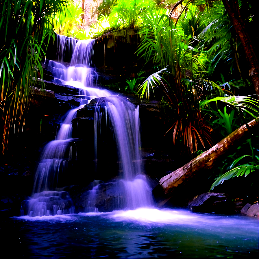 Secluded Waterfall Oasis Photo Png Ewn48