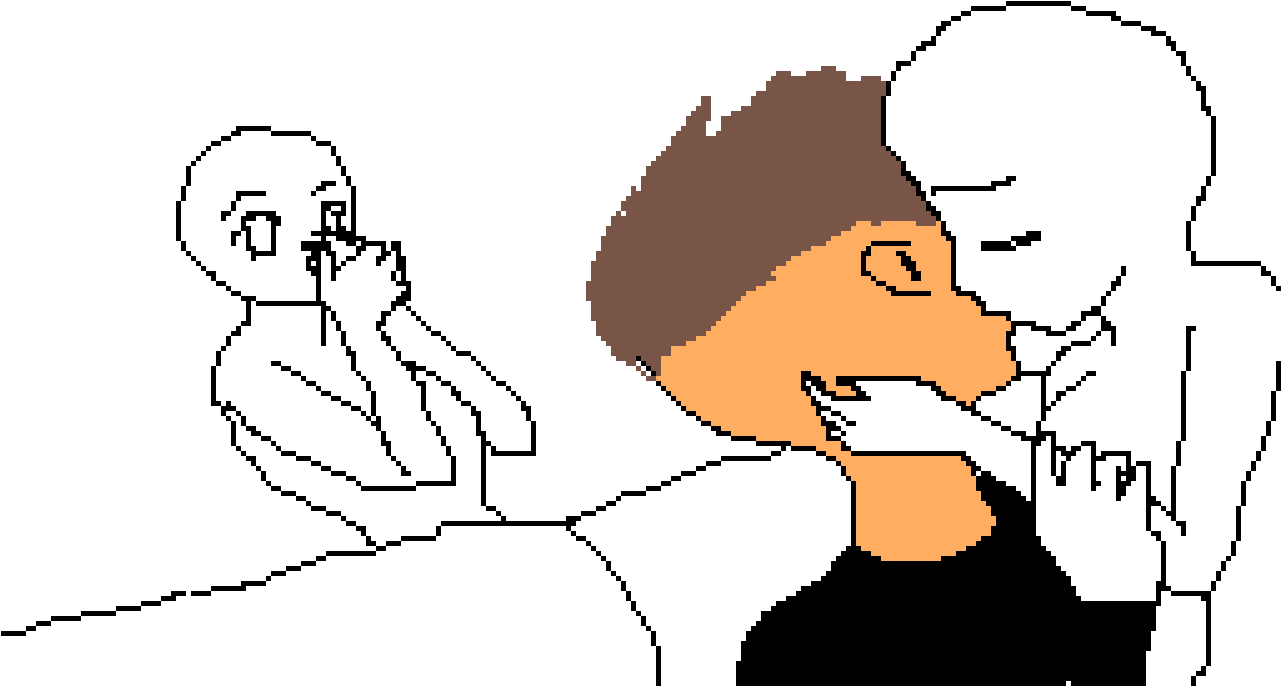 Secret Kiss Interrupted PNG with transparent background